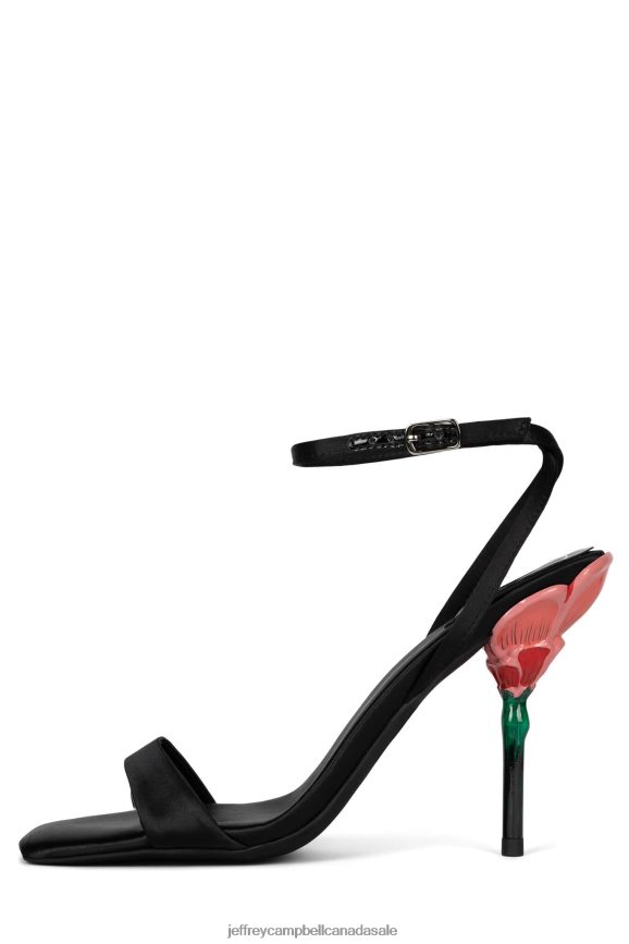 ROSENA Women Black Satin Multi PLRNJH1423 Jeffrey Campbell Heeled Sandal