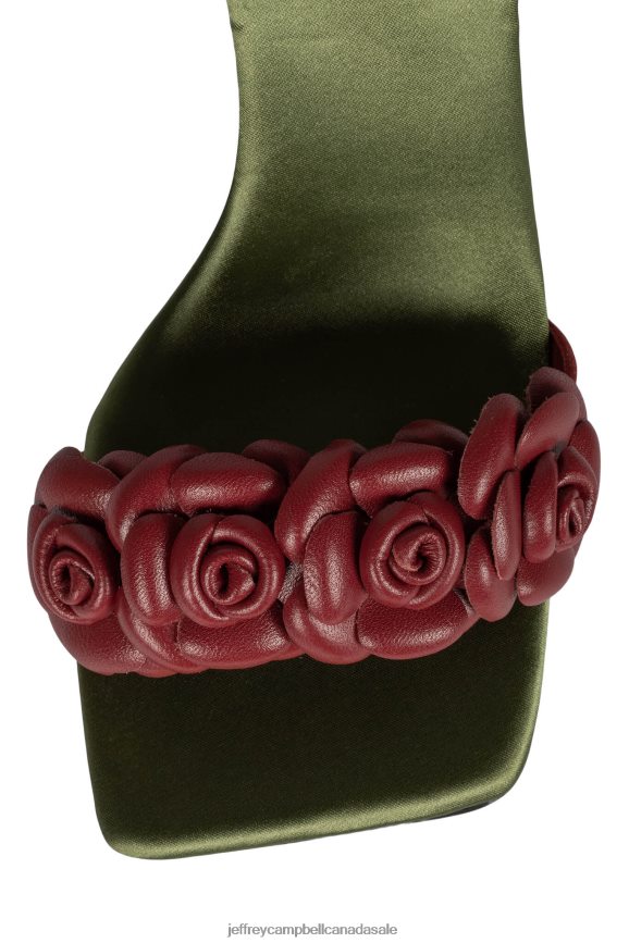 ROZI Women Red Olive Satin PLRNJH1639 Jeffrey Campbell Heeled Sandal
