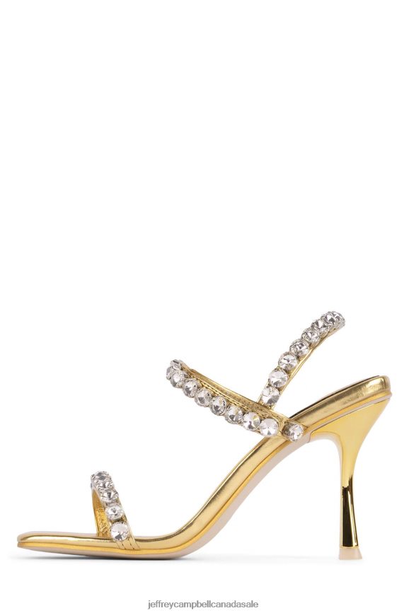 SAINTS Women Gold Silver PLRNJH1623 Jeffrey Campbell Heeled Sandal