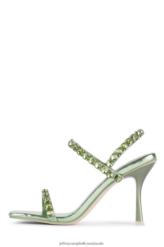SAINTS Women Green Metallic Green PLRNJH1622 Jeffrey Campbell Heeled Sandal