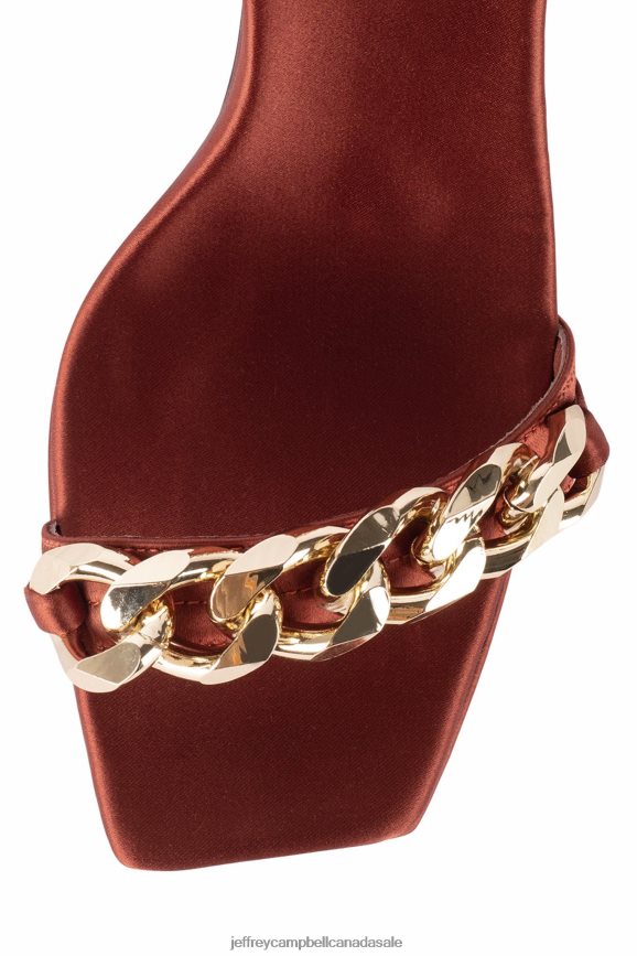 SILVERLAKE Women Rust Satin Gold PLRNJH1571 Jeffrey Campbell Heeled Sandal