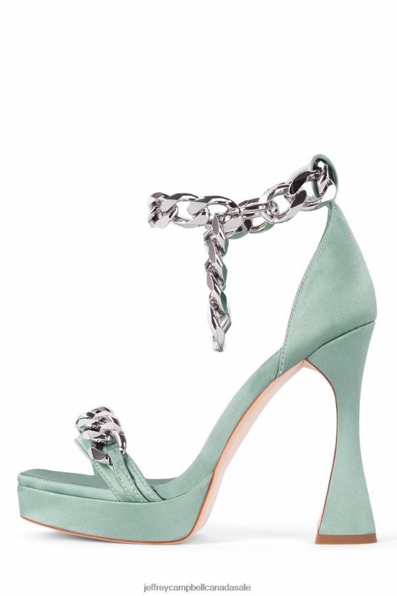 SILVERLAKE Women Turquoise Satin Silver PLRNJH1570 Jeffrey Campbell Heeled Sandal