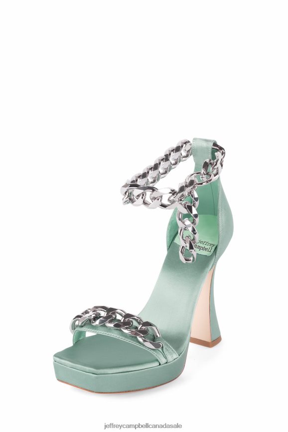 SILVERLAKE Women Turquoise Satin Silver PLRNJH1570 Jeffrey Campbell Heeled Sandal