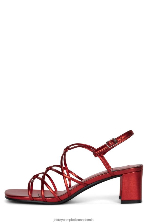 SOCIALIZE Women Red Metallic PLRNJH70 Jeffrey Campbell Heeled Sandal