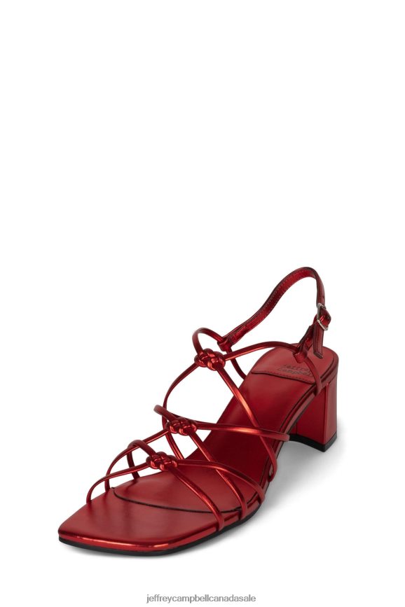 SOCIALIZE Women Red Metallic PLRNJH70 Jeffrey Campbell Heeled Sandal