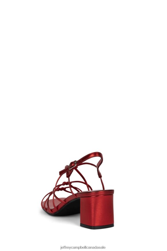 SOCIALIZE Women Red Metallic PLRNJH70 Jeffrey Campbell Heeled Sandal