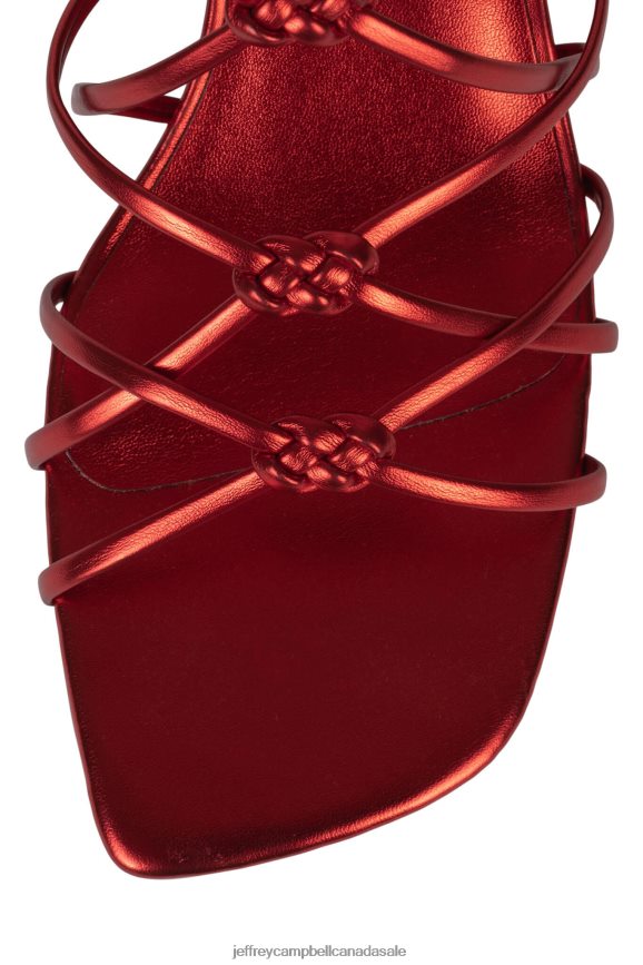SOCIALIZE Women Red Metallic PLRNJH70 Jeffrey Campbell Heeled Sandal