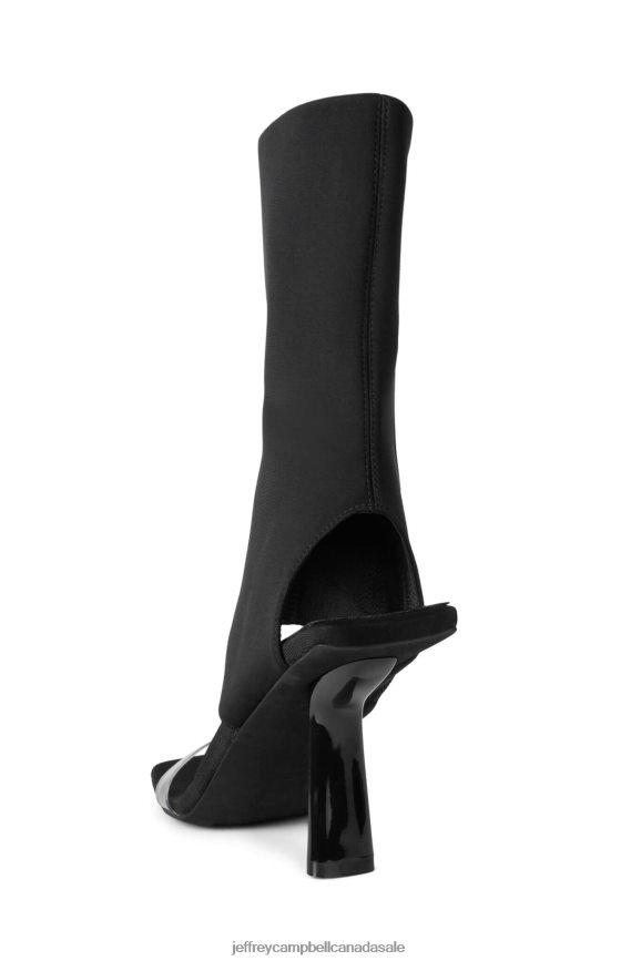 STRUTTIN Women Black Neoprene Clear PLRNJH77 Jeffrey Campbell Heeled Sandal