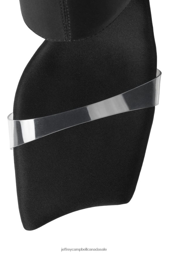 STRUTTIN Women Black Neoprene Clear PLRNJH77 Jeffrey Campbell Heeled Sandal