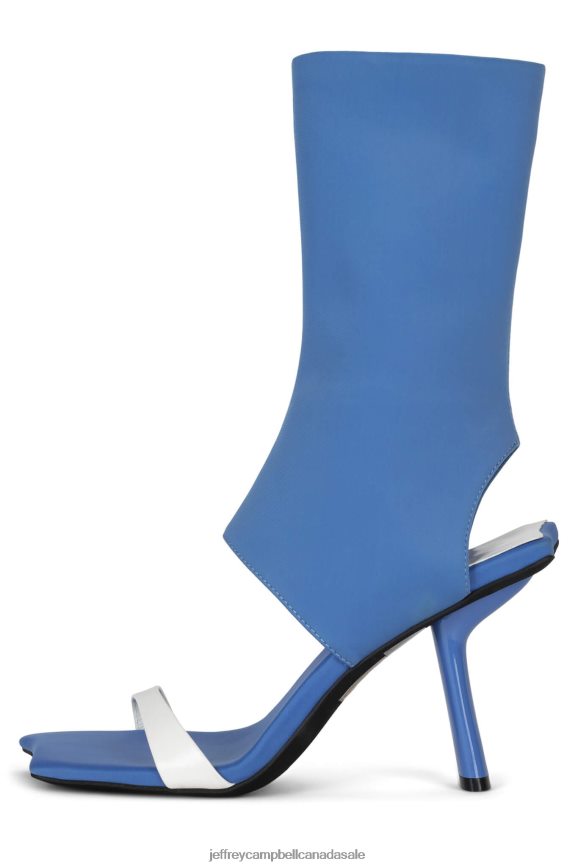 STRUTTIN Women Blue Neoprene Cream PLRNJH76 Jeffrey Campbell Heeled Sandal