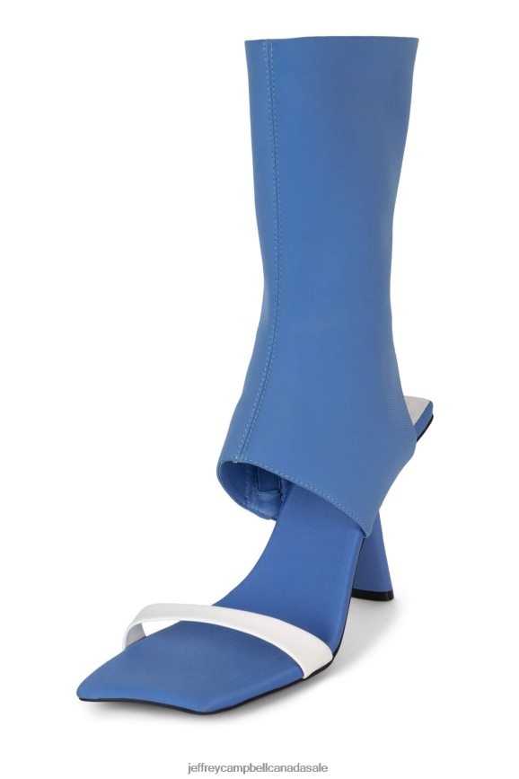 STRUTTIN Women Blue Neoprene Cream PLRNJH76 Jeffrey Campbell Heeled Sandal