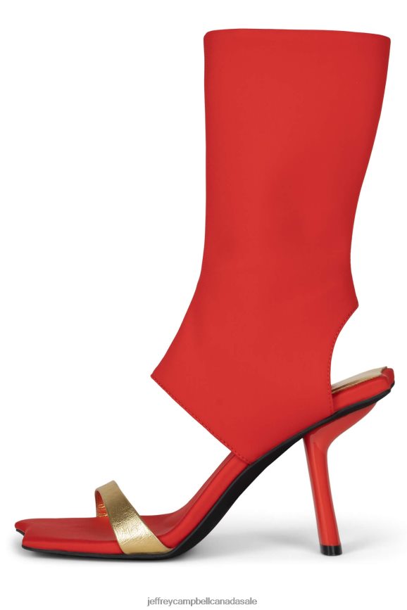STRUTTIN Women Orange Neoprene Gold PLRNJH75 Jeffrey Campbell Heeled Sandal