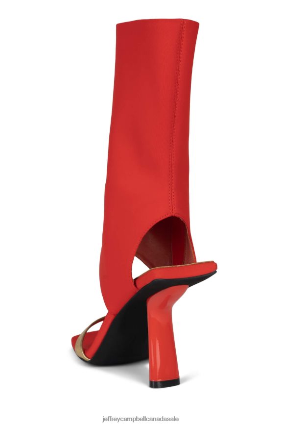STRUTTIN Women Orange Neoprene Gold PLRNJH75 Jeffrey Campbell Heeled Sandal