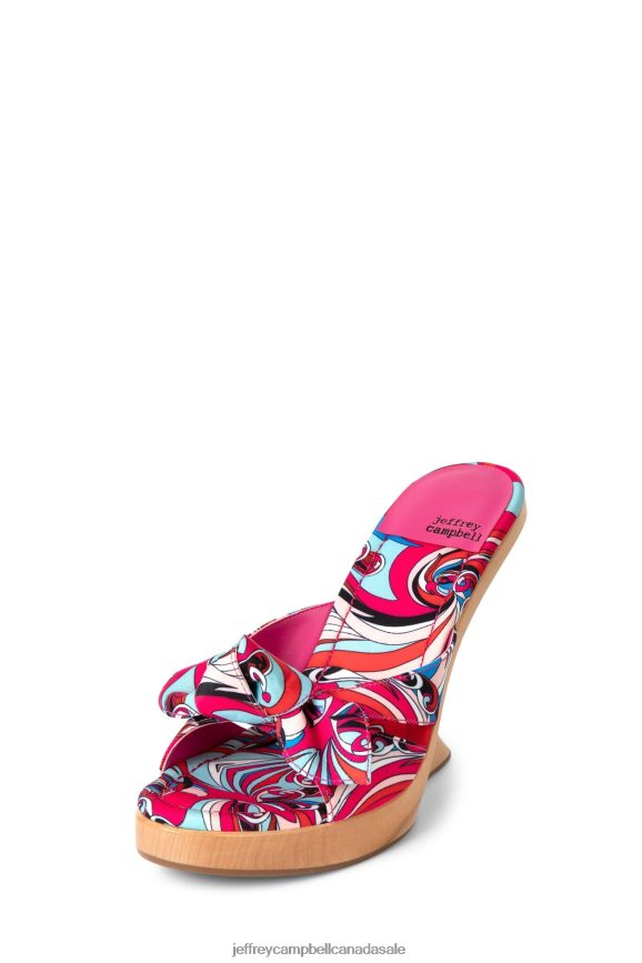 TEASING Women Fuchsia Blue Multi PLRNJH1429 Jeffrey Campbell Heeled Sandal