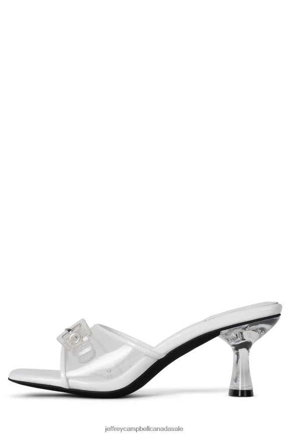 TIGHTEN-UP Women White Clear PLRNJH1443 Jeffrey Campbell Heeled Sandal
