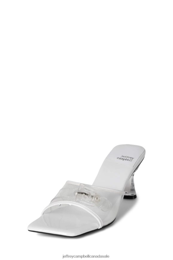 TIGHTEN-UP Women White Clear PLRNJH1443 Jeffrey Campbell Heeled Sandal