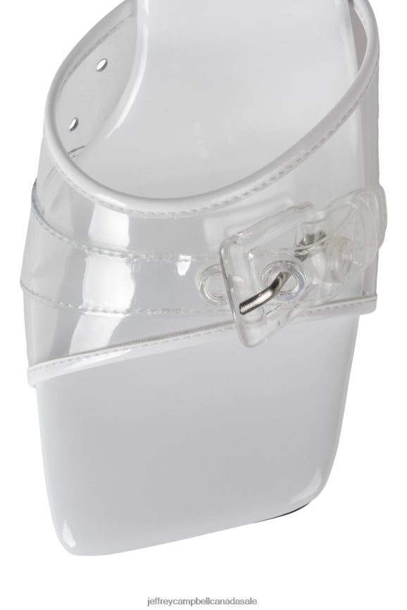 TIGHTEN-UP Women White Clear PLRNJH1443 Jeffrey Campbell Heeled Sandal