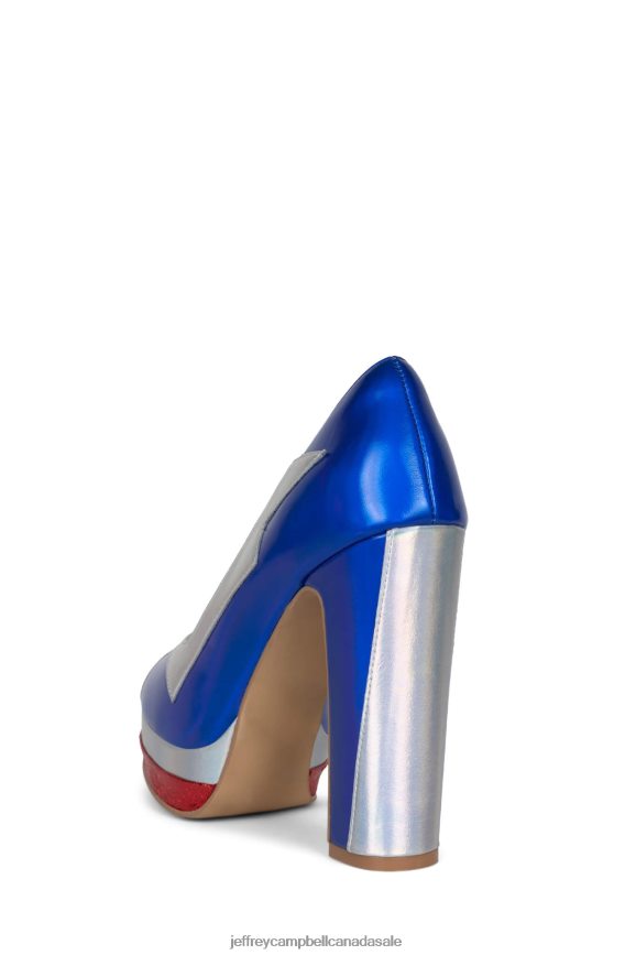 BAD-GURL Women Red Blue Combo PLRNJH1303 Jeffrey Campbell Platform Pump