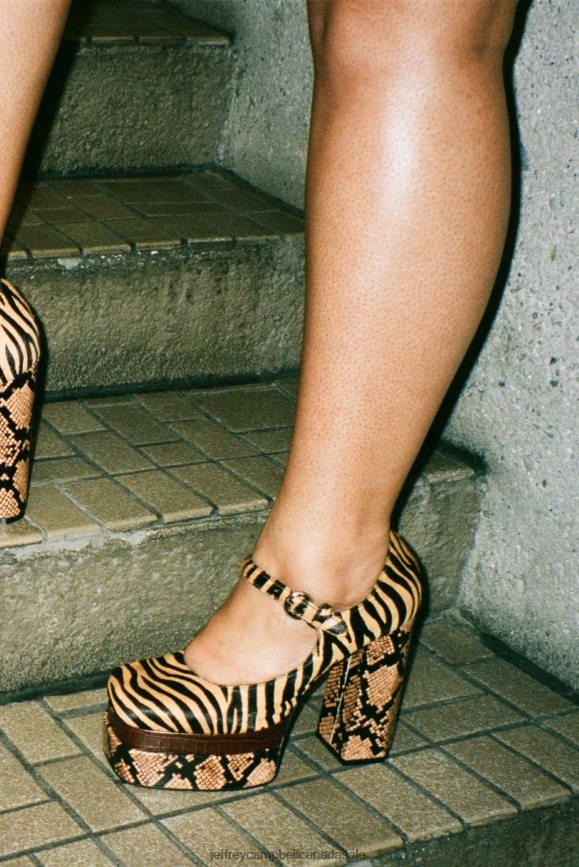 CHILLIN-F Women Beige Zebra Multi PLRNJH1279 Jeffrey Campbell Platform Pump