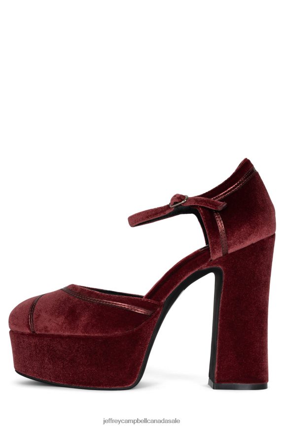 LOW-DOWN Women Red Velvet Combo PLRNJH1294 Jeffrey Campbell Platform Pump