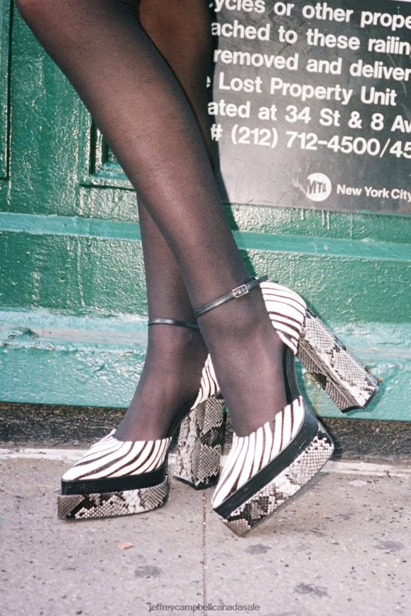 SPELLONU-F Women Black White Zebra Multi PLRNJH1287 Jeffrey Campbell Platform Pump
