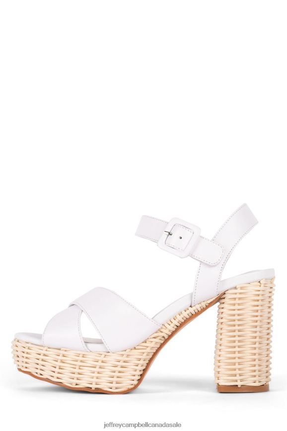 AMMA-2W Women White PLRNJH1100 Jeffrey Campbell Platform Sandal