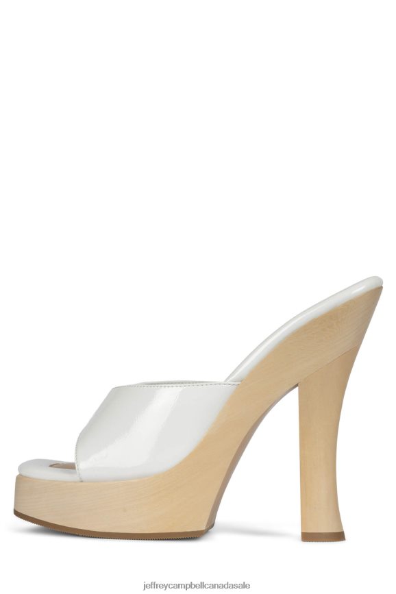 ANNAIS Women White Crinkle Patent PLRNJH1133 Jeffrey Campbell Platform Sandal