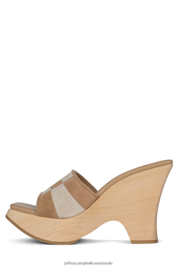 BLOCKING Women Sand Natural Suede Combo PLRNJH111 Jeffrey Campbell Platform Sandal