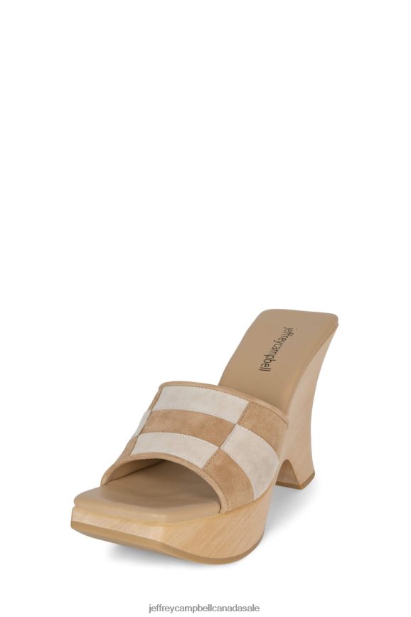 BLOCKING Women Sand Natural Suede Combo PLRNJH111 Jeffrey Campbell Platform Sandal