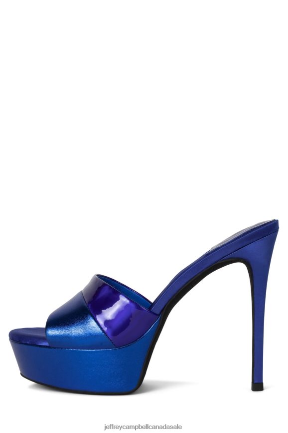 BORDERLINE Women Blue Metallic Combo PLRNJH937 Jeffrey Campbell Platform Sandal