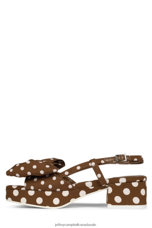 CARNATION Women Brown White Polka Dot PLRNJH1089 Jeffrey Campbell Platform Sandal