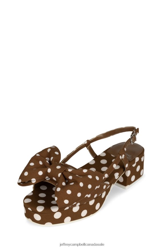 CARNATION Women Brown White Polka Dot PLRNJH1089 Jeffrey Campbell Platform Sandal