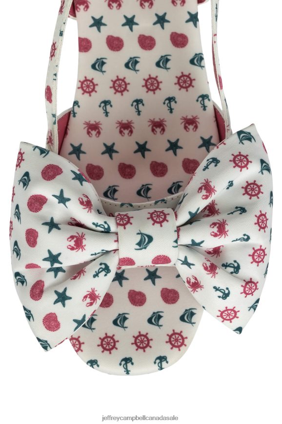 CARNATION Women White Nautical Print PLRNJH1088 Jeffrey Campbell Platform Sandal