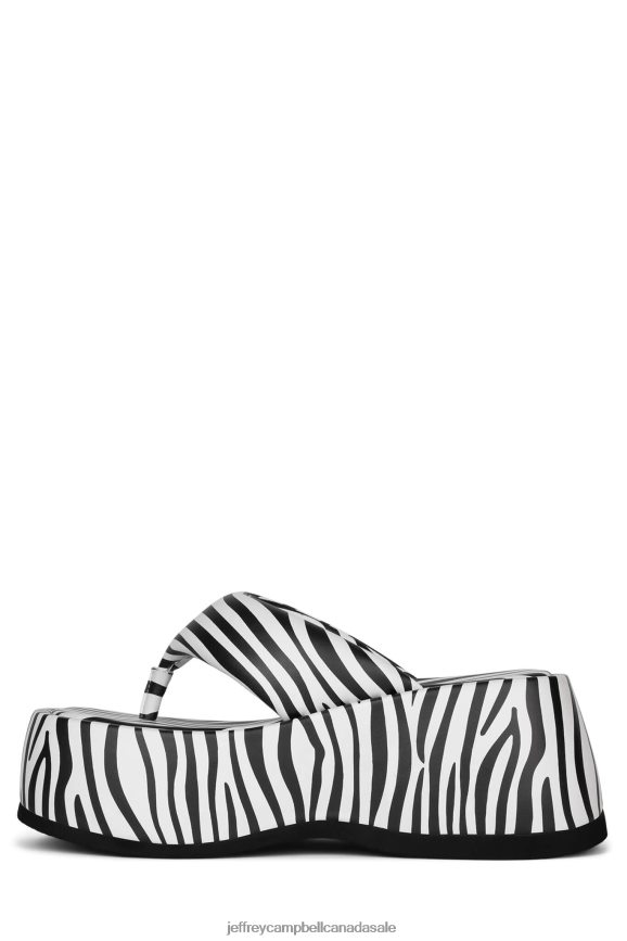 CRYBABY Women Black White Zebra PLRNJH261 Jeffrey Campbell Platform Sandal