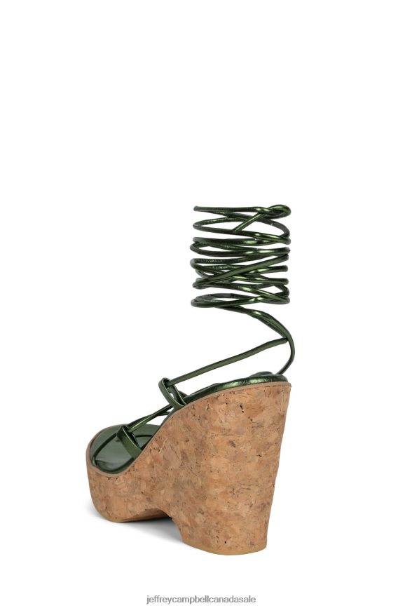ECUADOR-HI Women Green Metallic PLRNJH1054 Jeffrey Campbell Platform Sandal