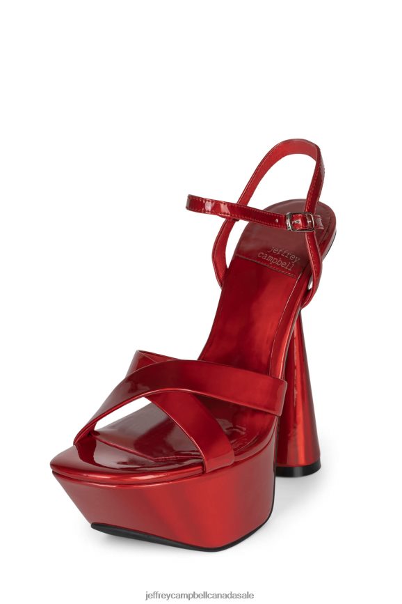 EVOLVES Women Red Iridescent Silver PLRNJH1038 Jeffrey Campbell Platform Sandal