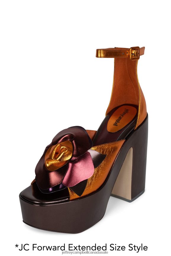 FATALE Women Brown Orange Met Combo PLRNJH1206 Jeffrey Campbell Platform Sandal