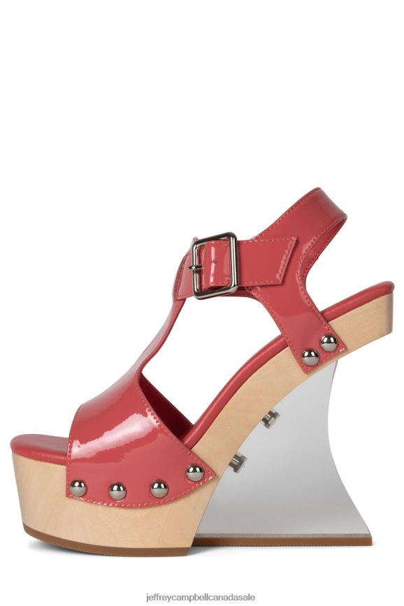GALLERIA Women Dark Pink Patent Silver PLRNJH943 Jeffrey Campbell Platform Sandal