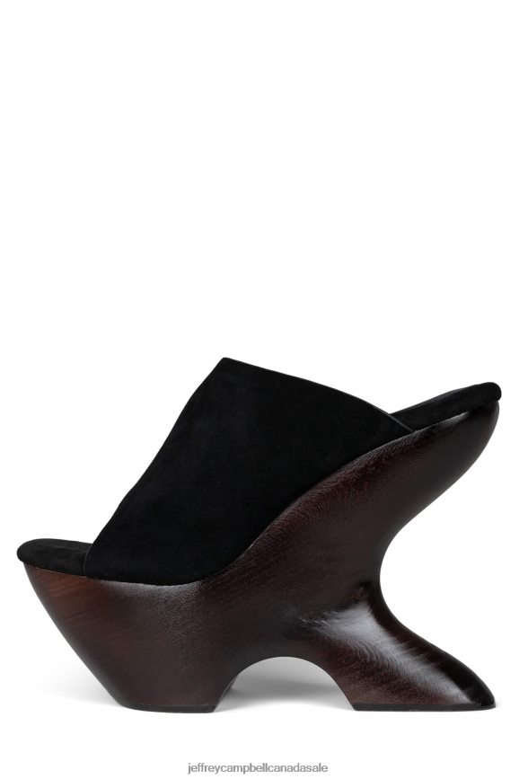 GIAH-2 Women Black Suede Dark Brown PLRNJH1069 Jeffrey Campbell Platform Sandal
