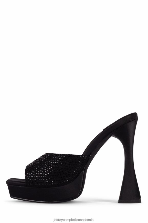 HOLLYWOODJ Women Black Satin Black PLRNJH1214 Jeffrey Campbell Platform Sandal