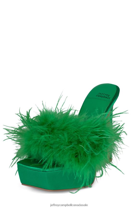 INFATUATE Women Green Satin Green PLRNJH1046 Jeffrey Campbell Platform Sandal