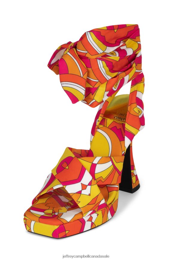 INTRICACY Women Orange Yellow Multi PLRNJH1029 Jeffrey Campbell Platform Sandal