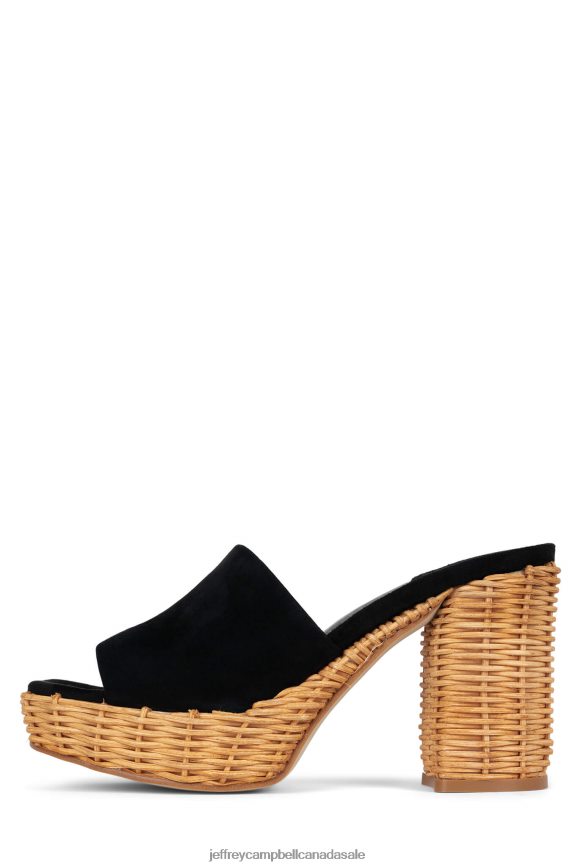 MAGDA-WKR Women Black Suede PLRNJH1193 Jeffrey Campbell Platform Sandal