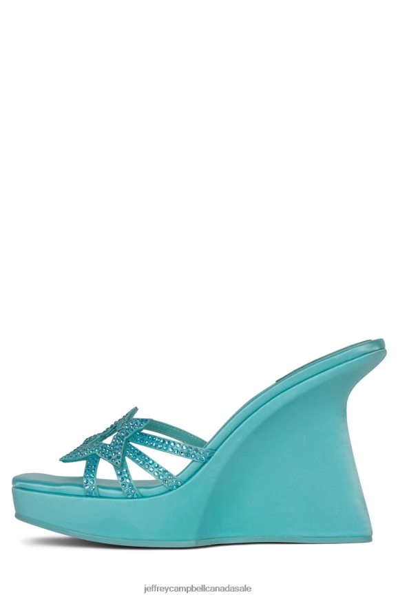 MEGASTAR Women Blue Satin Blue PLRNJH987 Jeffrey Campbell Platform Sandal