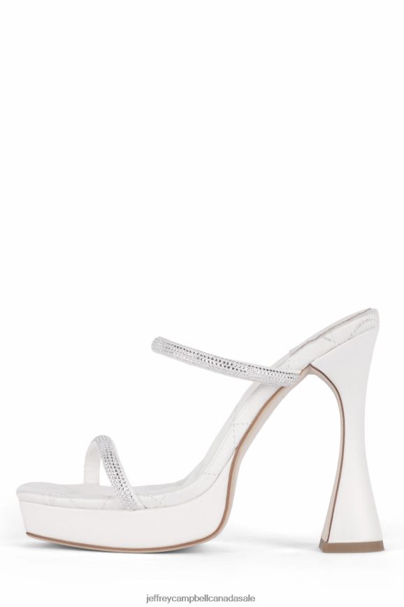 MOVIE Women White Satin Silver PLRNJH1224 Jeffrey Campbell Platform Sandal