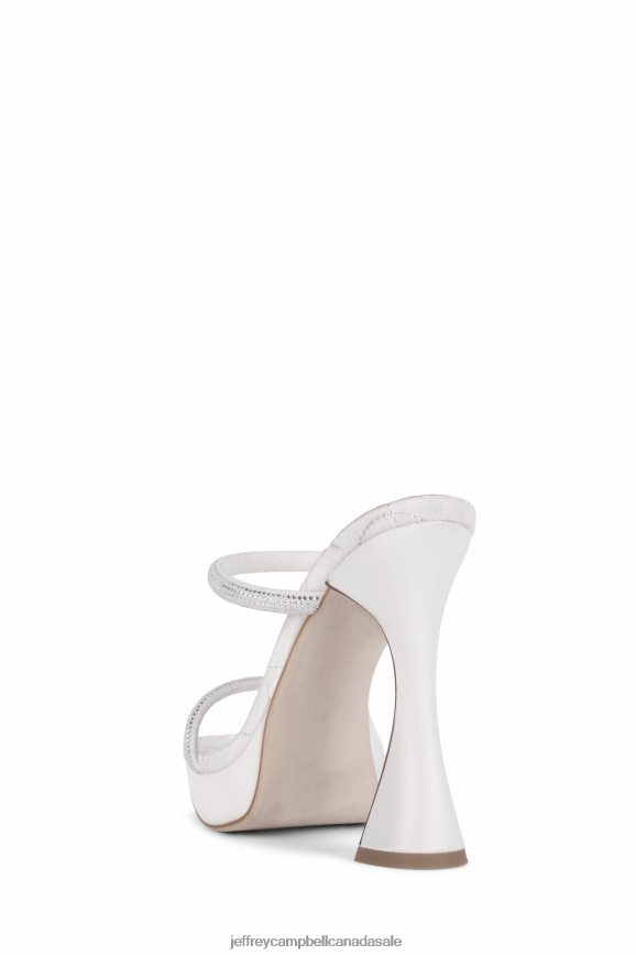 MOVIE Women White Satin Silver PLRNJH1224 Jeffrey Campbell Platform Sandal
