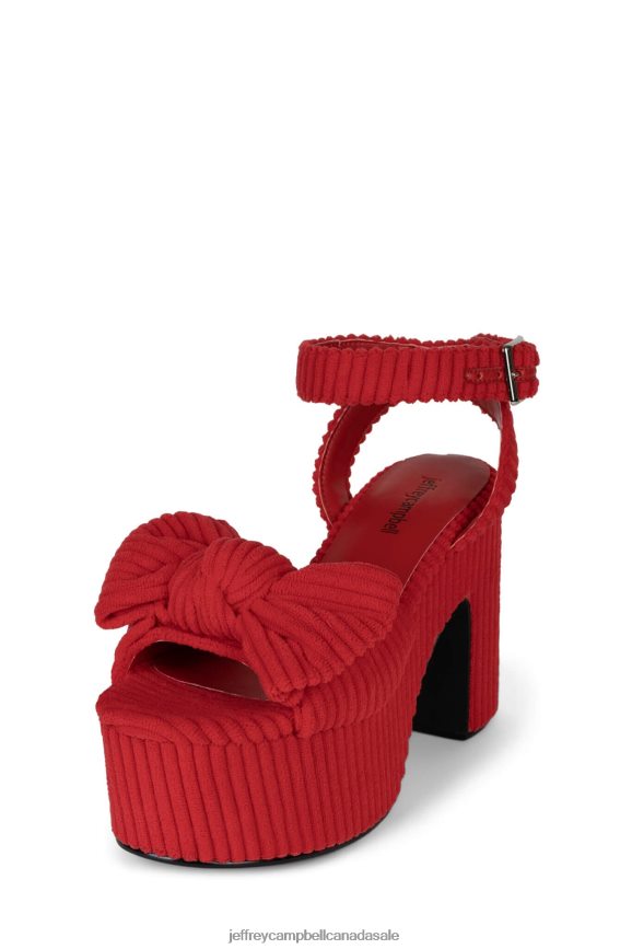 PIC-NIC Women Red Stripe Terrycloth PLRNJH1006 Jeffrey Campbell Platform Sandal