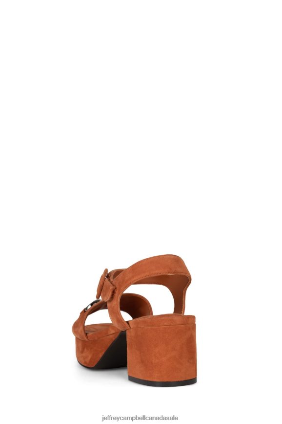 TIMELESS Women Rust Suede Silver PLRNJH1013 Jeffrey Campbell Platform Sandal