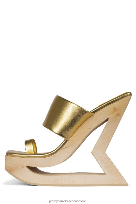 TRAPEZE Women Gold PLRNJH1073 Jeffrey Campbell Platform Sandal