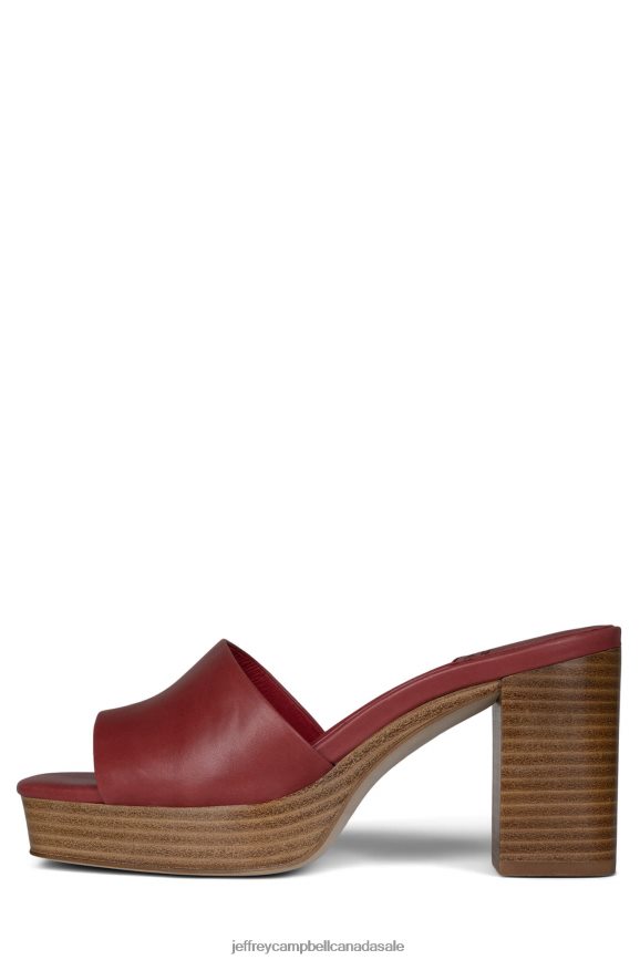 TRESOR Women Red Natural Stack PLRNJH1125 Jeffrey Campbell Platform Sandal